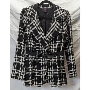 Fitted Tweed Plaid Fitted Jacket - Dark Academia - Women's Sz. M - 90s Vibe